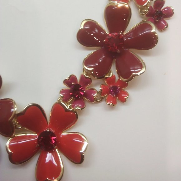 Kate Spade New Red Flower Necklace - Picture 3 of 4